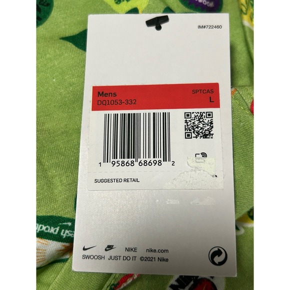 NEW Nike Men's Size LARGE Graphic T Shirt Tee Green Fruit Short Sleeve - Picture 5 of 11